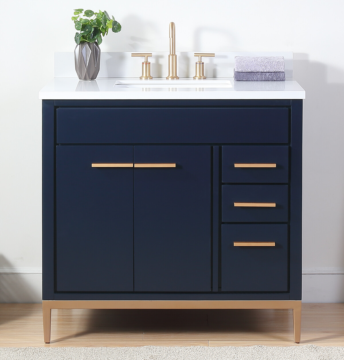 36 inch Beatrice Navy Blue Modern Bathroom Sink Vanity TB-9888NB-V36