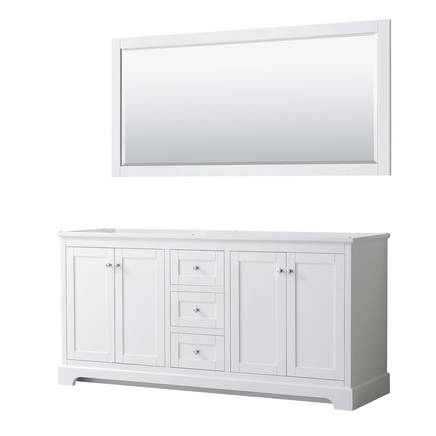 Wyndham Collection WCV232372DCXSXXM70 Avery 72″ Double – White / Polished Chrome