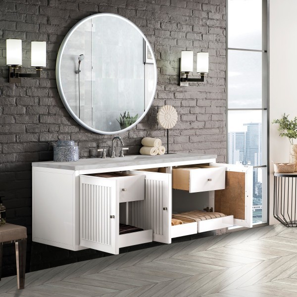60″ James Martin Athens E645-V60S-GW-3VSL Vanity Cabinet Victorian Silver Top