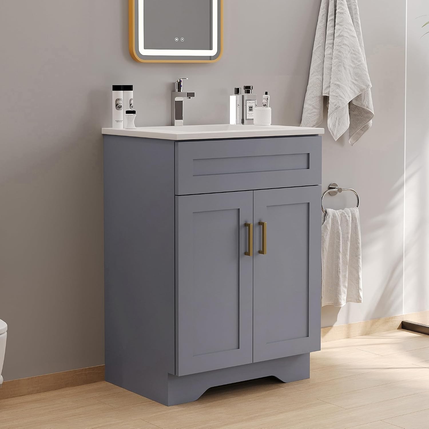 24 Inch Bathroom Vanity with Sink Bathroom Storage Vanity Cabinet for Small
