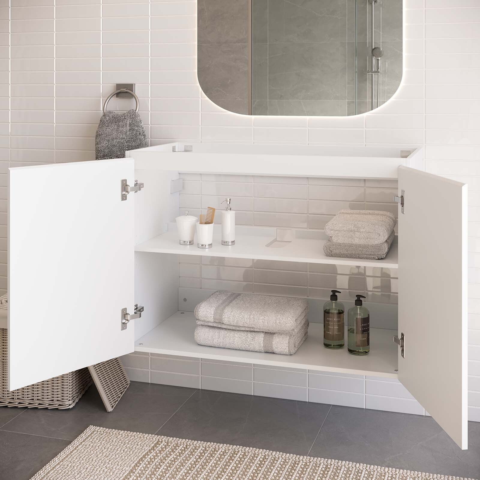 Modway Vitality 36″ Wall-Mount Bathroom Vanity in White