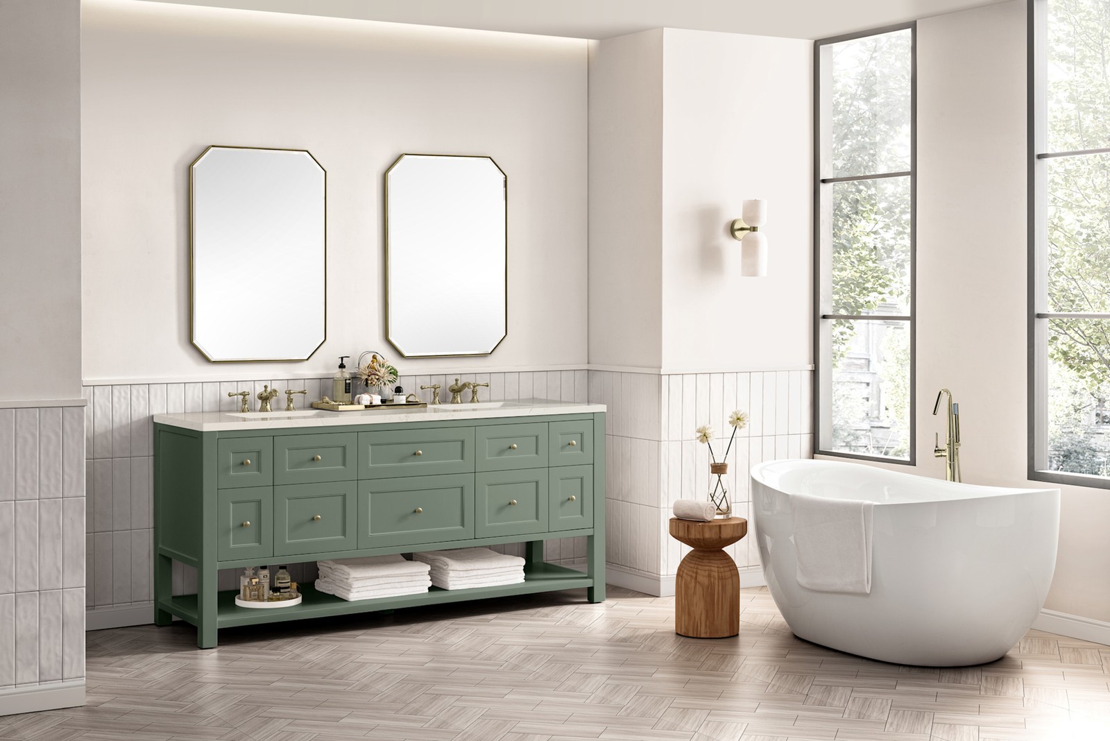 James Martin Vanities 330-V72-FSFR Breckenridge 72″ – White