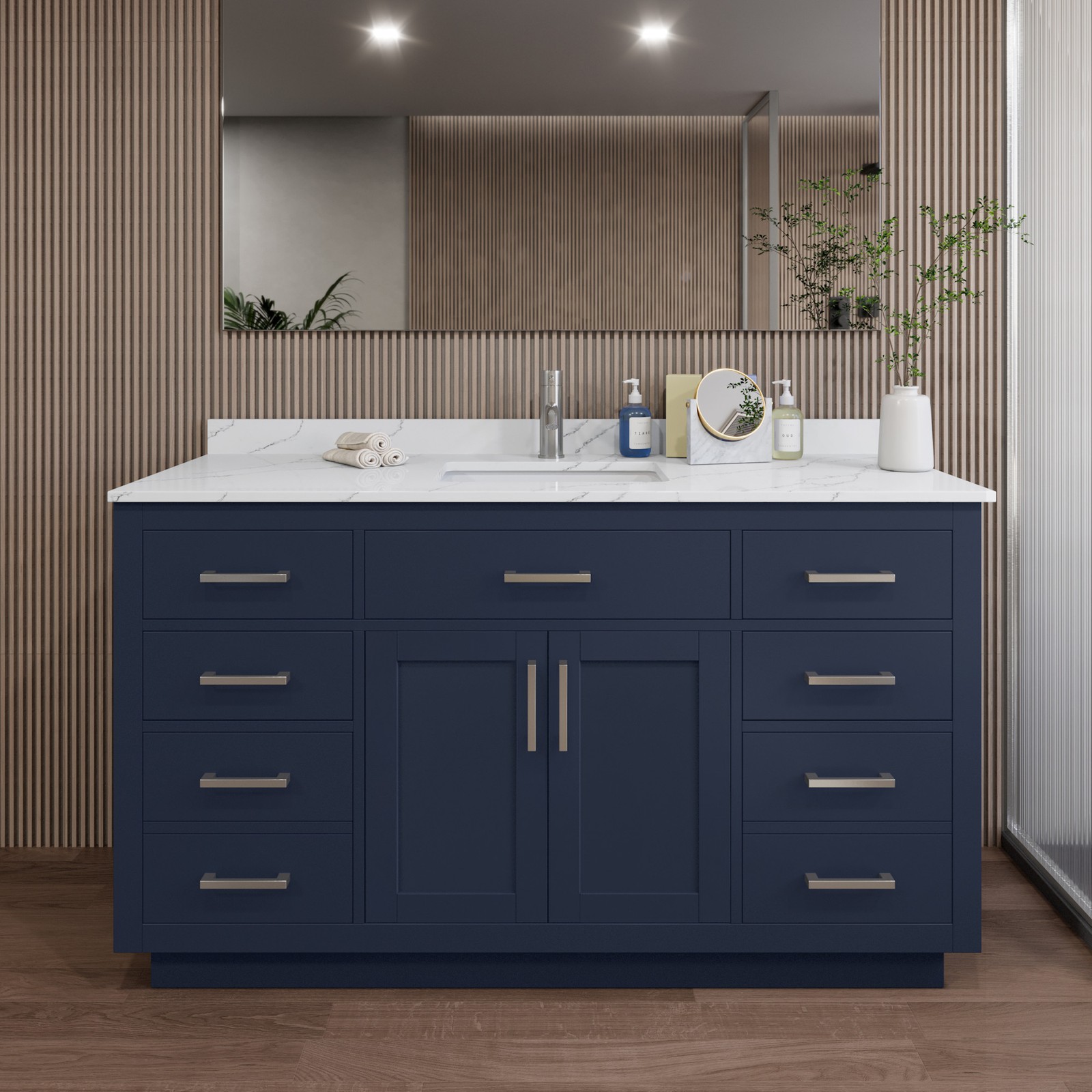 Wyndham Collection WCG262660S-QTZ-UNSMXX Beckett TK 60″ – Dark Blue / Giotto