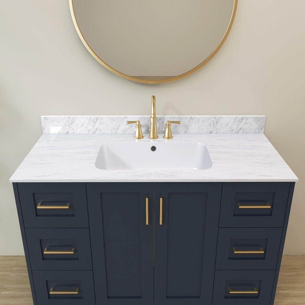 NTQ 43″ W Real Marble Vanity Backsplash Carrara White