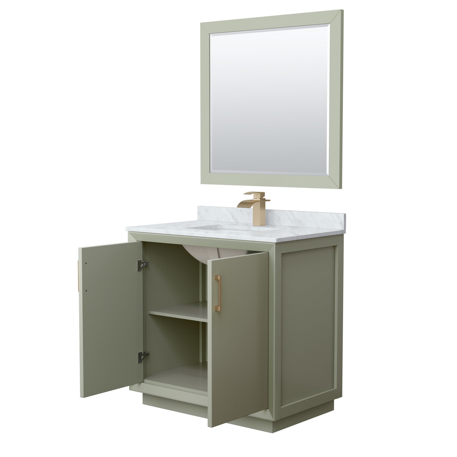 Wyndham Collection WCF414136S-NAT-UNSM34 Strada 36″ – White / Brushed Nickel