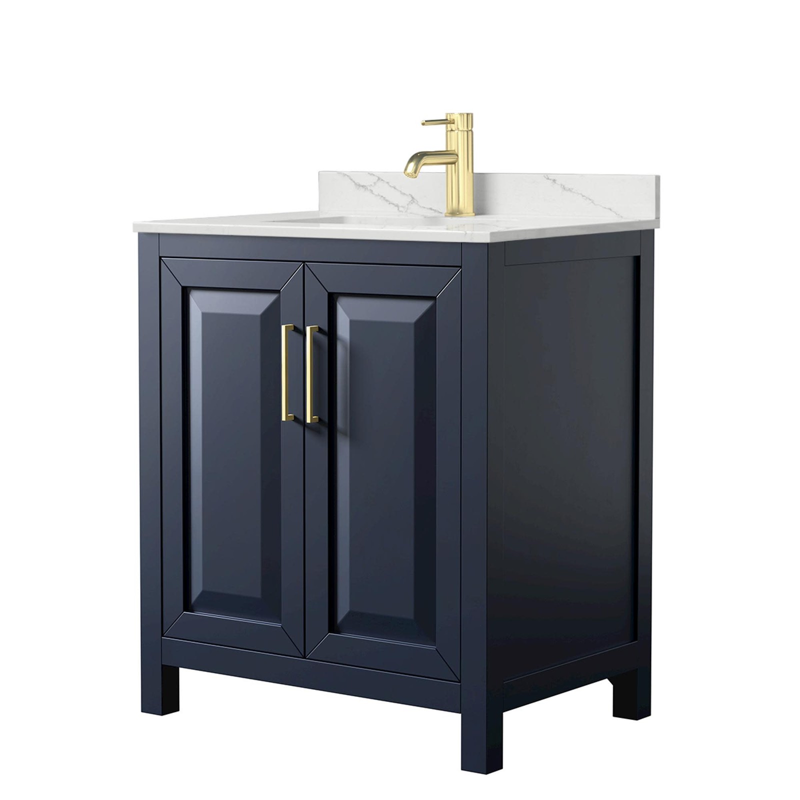 Wyndham Collection WCV252530S-QTZ-UNSMXX Daria 30″ – Dark Blue / Giotto Quartz