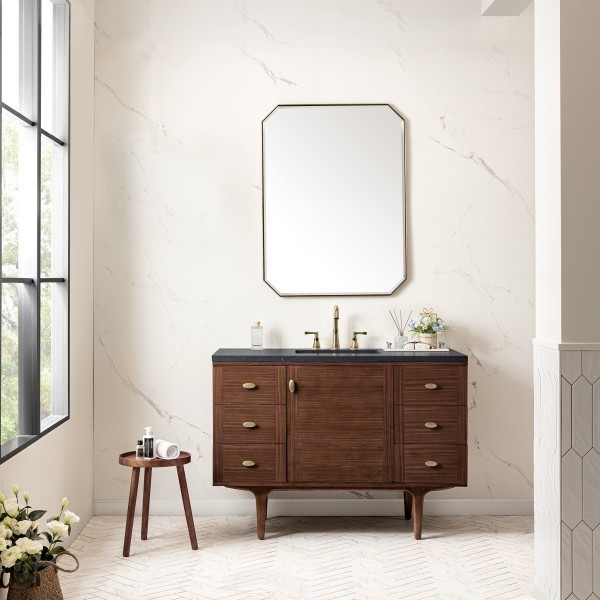48″ James Martin Amberly 670-V48-WLT-3CSP Vanity Cabinet Charcoal Soapstone Top