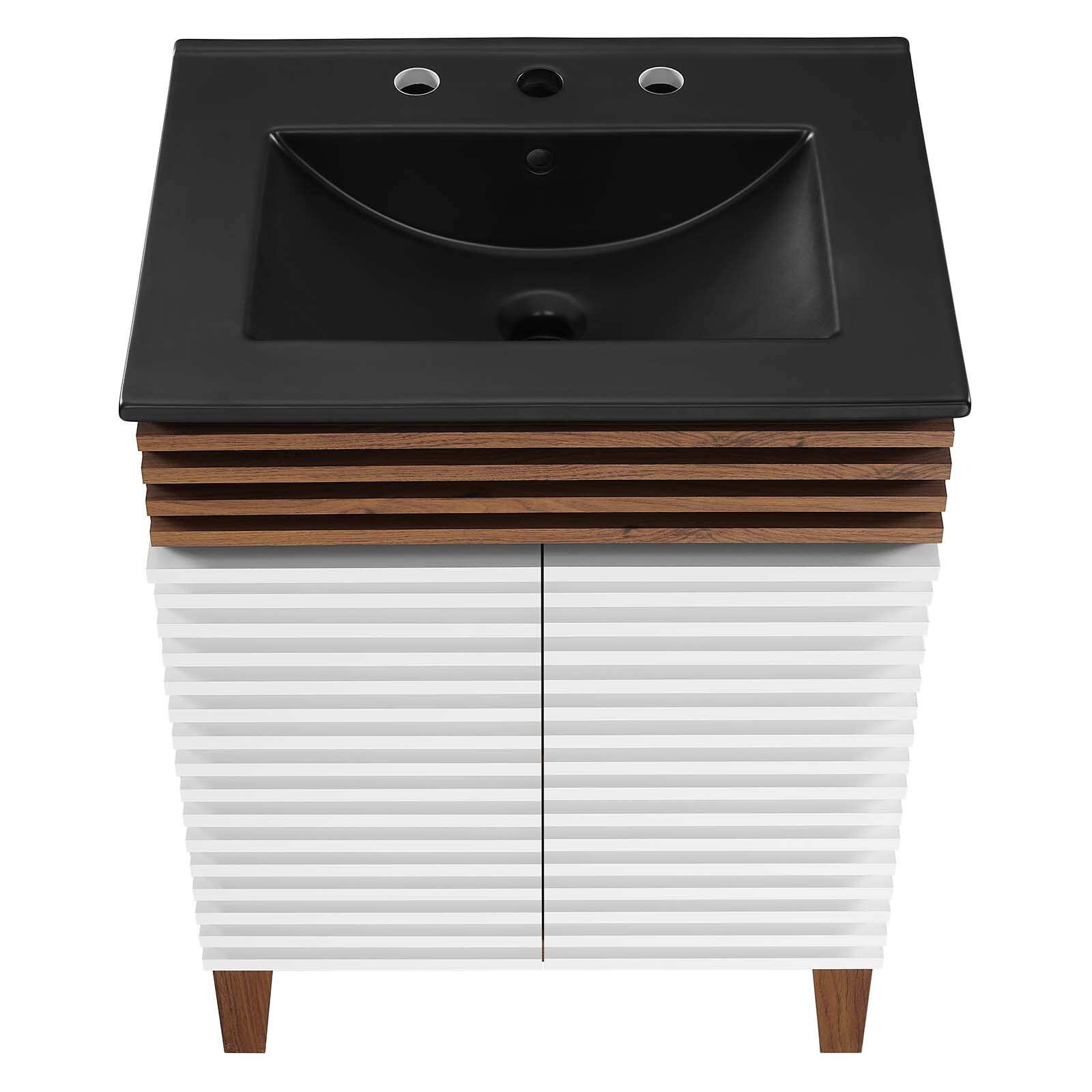 Modway Render 24″ Bathroom Vanity With Sink in White Walnut Black