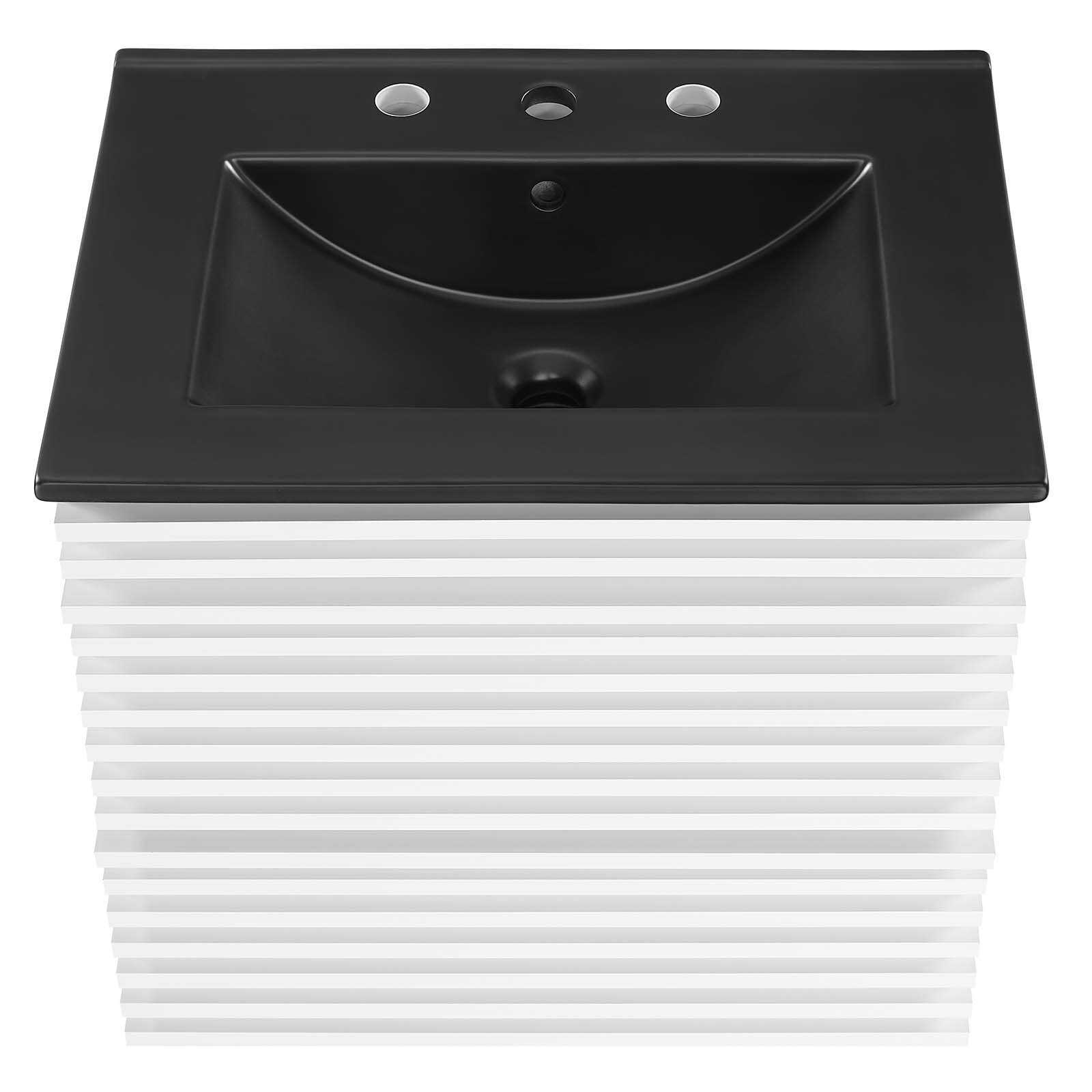 Modway Render 24″ Wall-Mount Bathroom Vanity in White Black