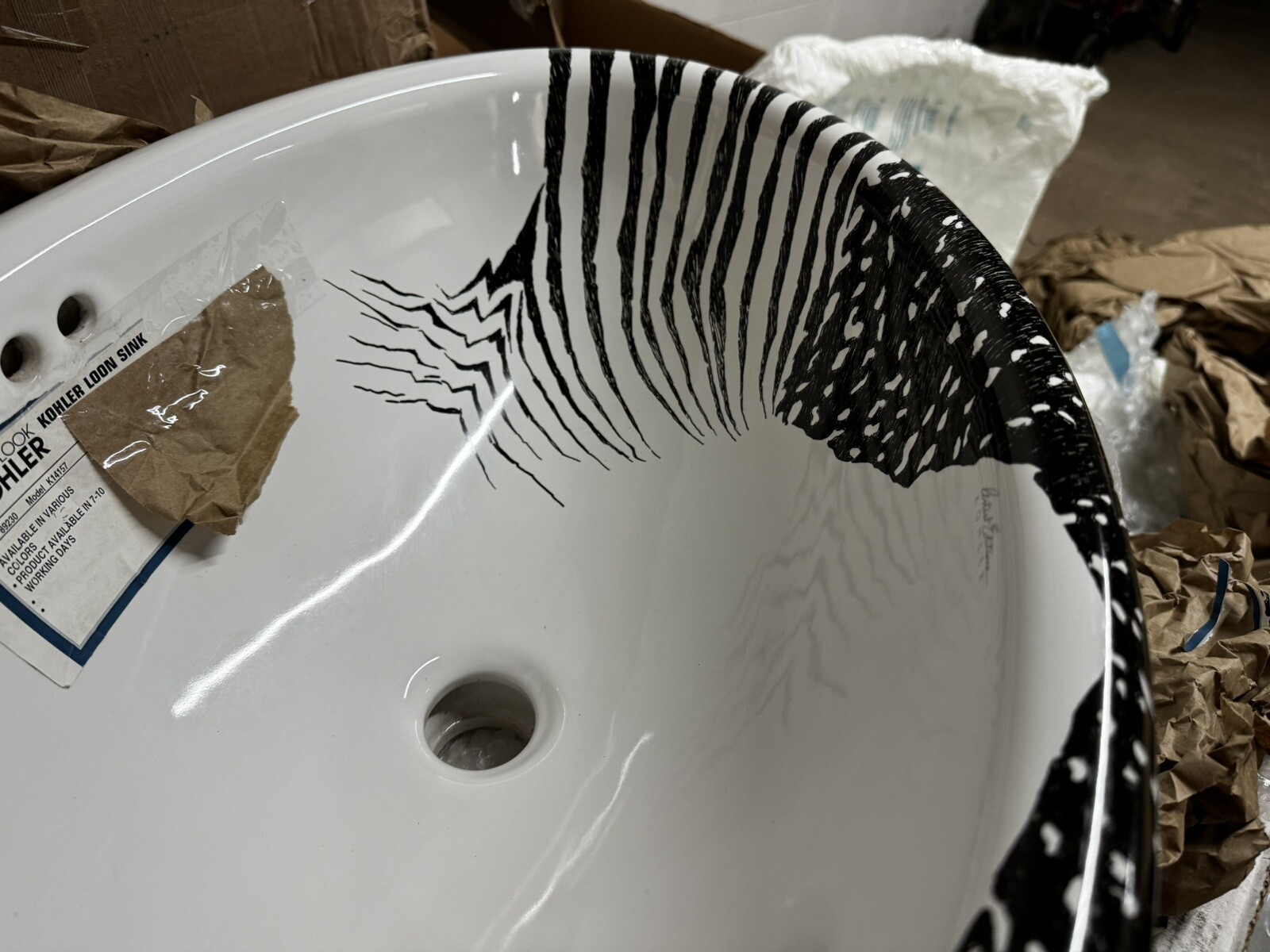 KOHLER Loon design on Vintage Self-rimming lavatory K-14157-NA