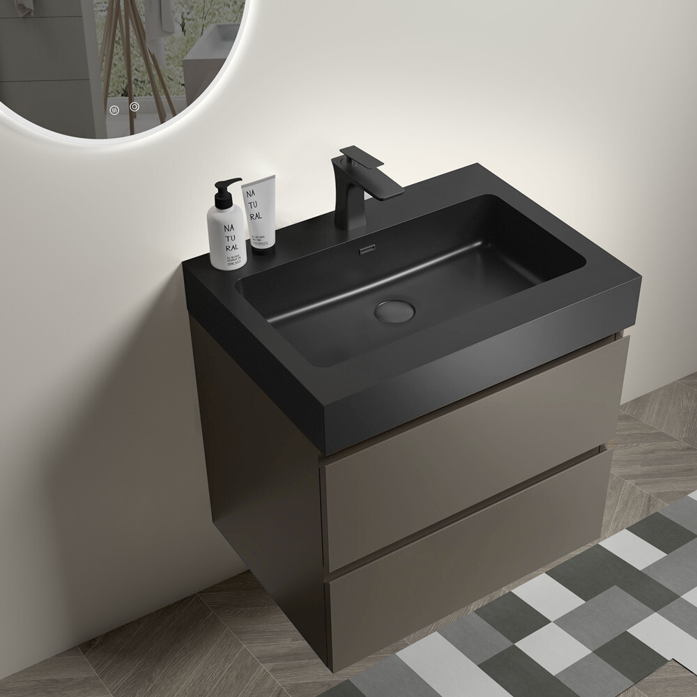 24″ 30″ 36″ Wall Mounted Bathroom Vanity w/Sink,Floating Vanity Cabinet,2 Drawer