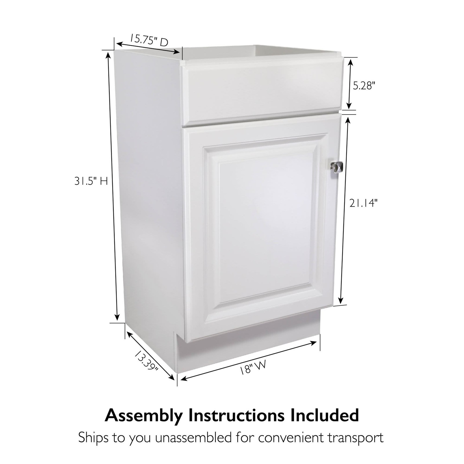 Design House 531723 Wyndham 18″ Single – White