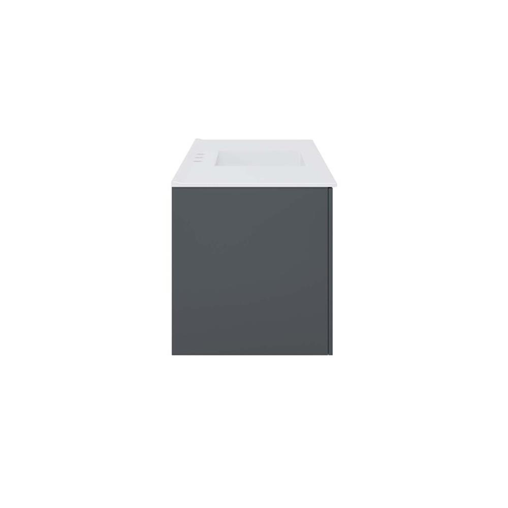 Modway Vitality 48″ Single Sink Wood & Ceramic Bathroom Vanity in Gray/White