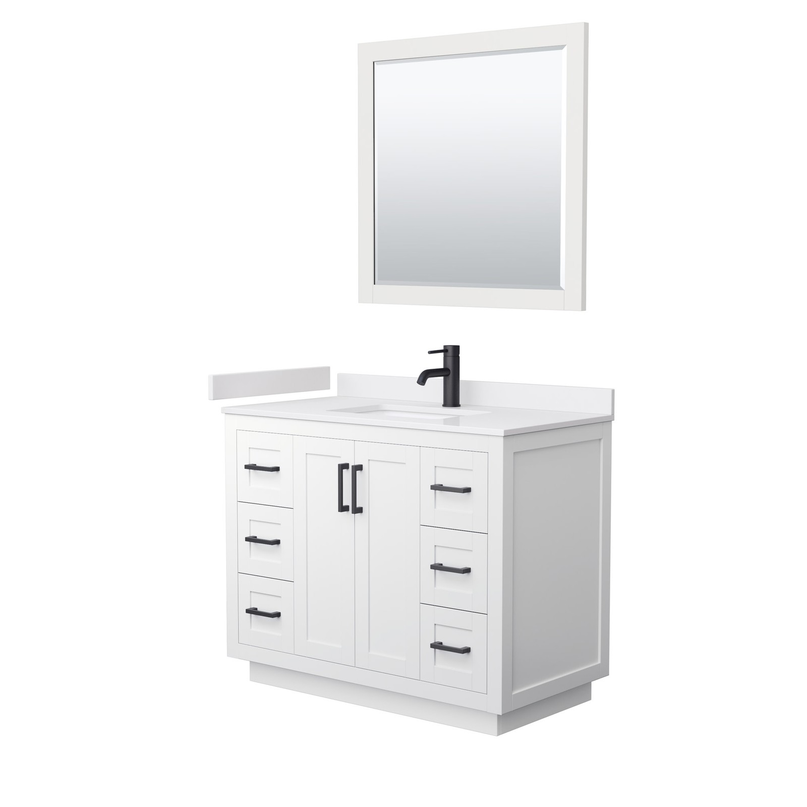 Wyndham Collection WCF2929-42S-VCA-M34 Miranda 42″ – Dark Gray / Carrara