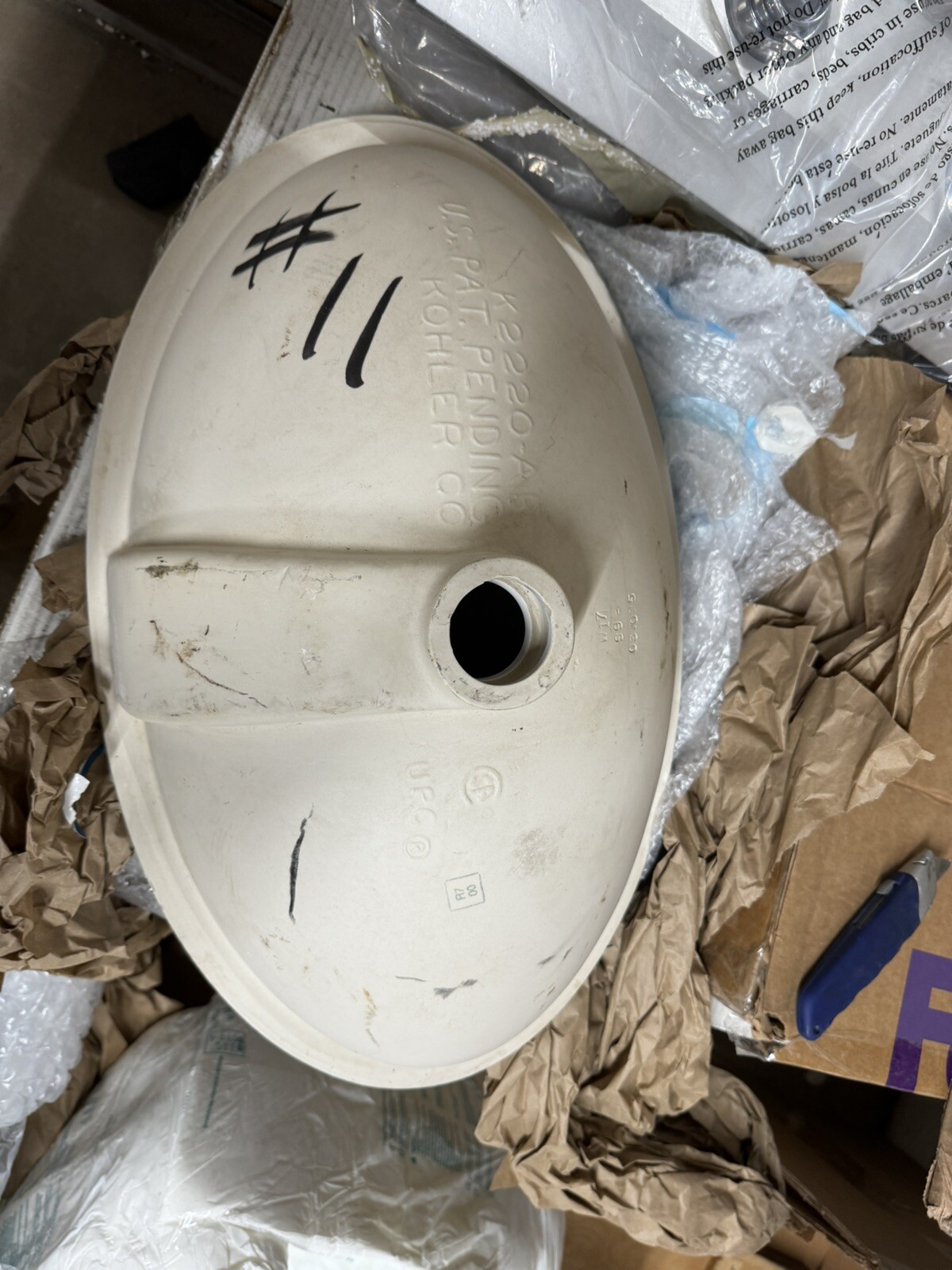 KOHLER Loon design on Vintage Self-rimming lavatory K-14157-NA