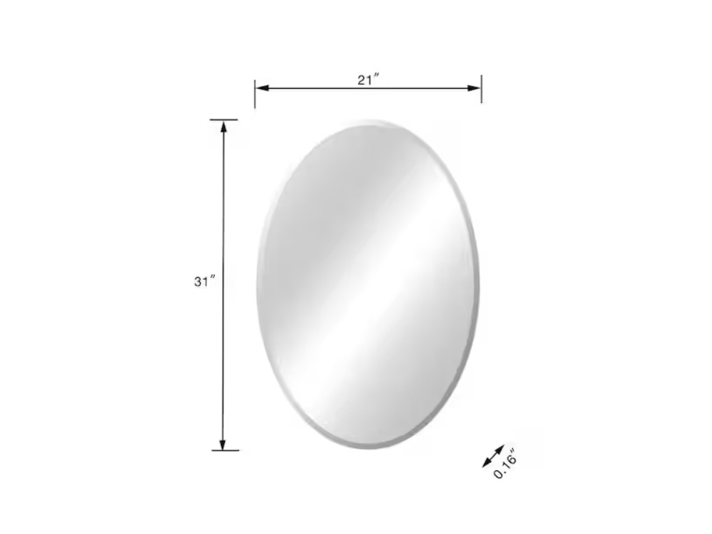Glacier Bay 21 in. W x 31 in. H Oval Frameless Classic Wall Bathroom Vanity