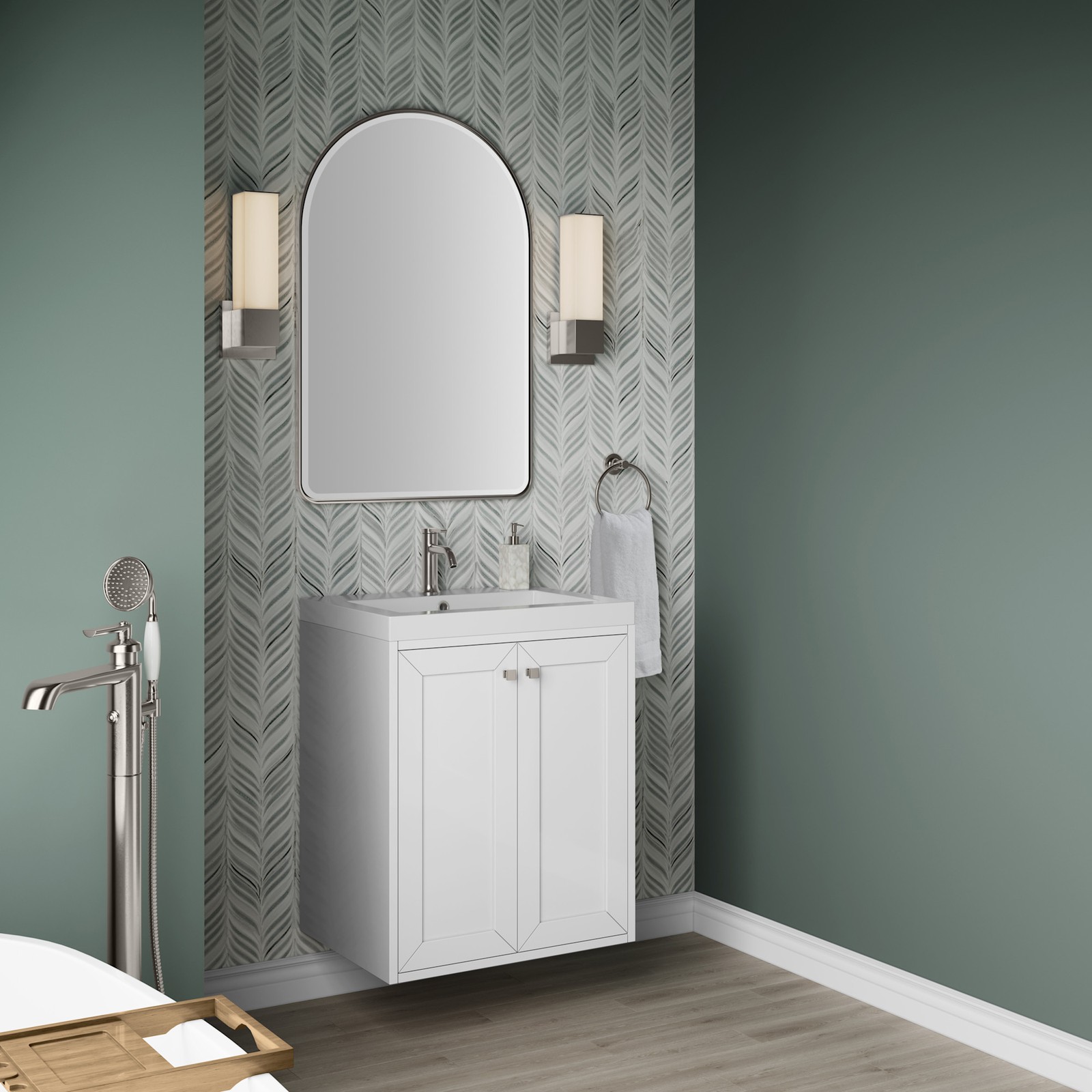 James Martin Vanities 533V24WG Chianti 24″ Wall Mounted Single – White