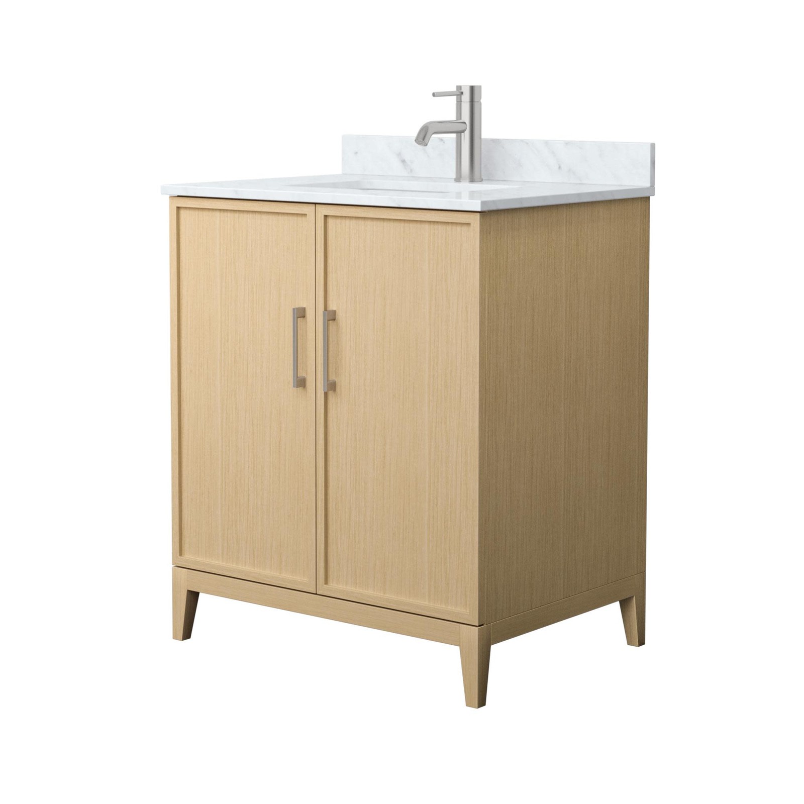 Wyndham Collection WCH717130S-CM-UNSMXX Elan 30″ – White Oak / Brushed Nickel