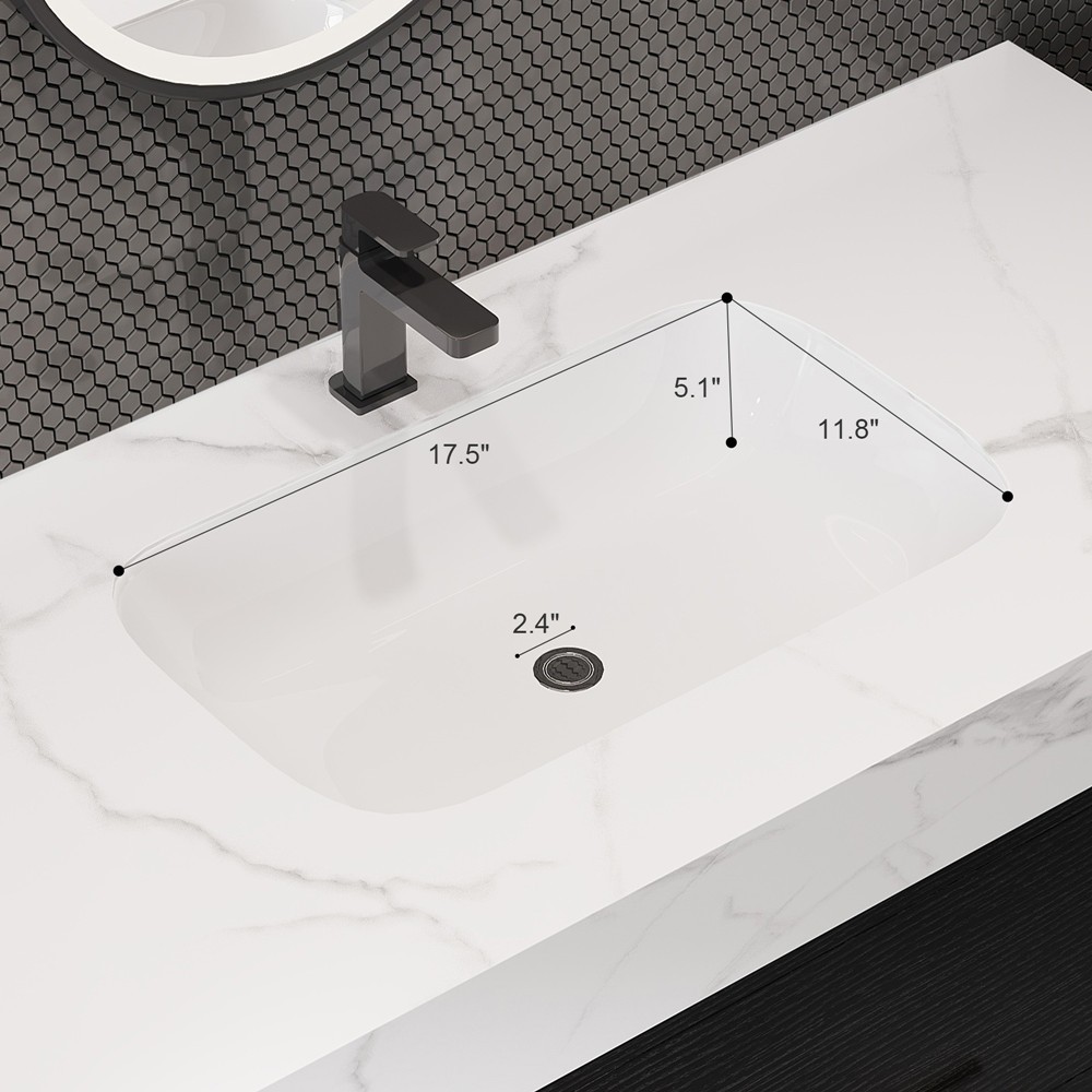 39.4″ Floating Bathroom Vanity Cabinet w/Sink,2 Drawers Wall Mounted Bath Vanity