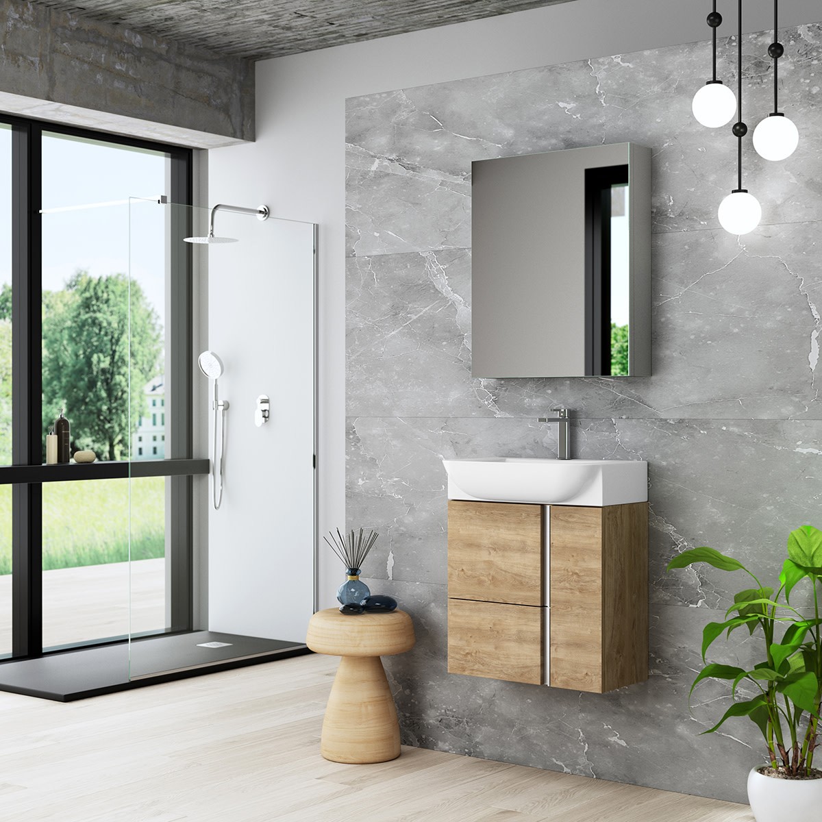 WS Bath Collections Camilia C55 Camilia 24″ Wall Mounted Single – Island Matte