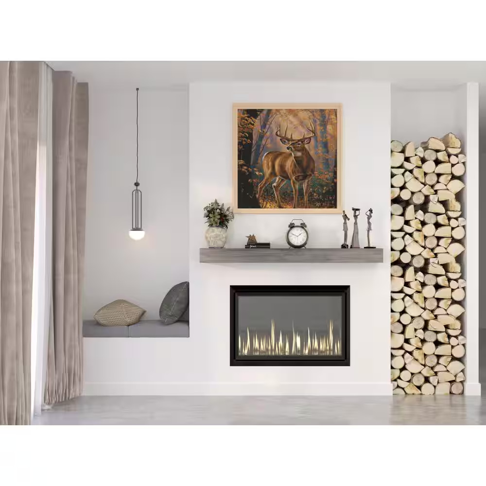 48 In. W X 5.5 In. H X 6.25 In. D Modern Farmhouse Ash Gray Cap-Shelf Mantel Fre