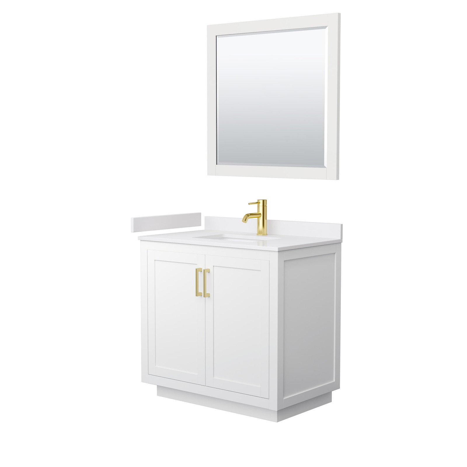 Wyndham Collection WCF2929-36S-VCA-M34 Miranda 36″ – Dark Gray / White Cultured