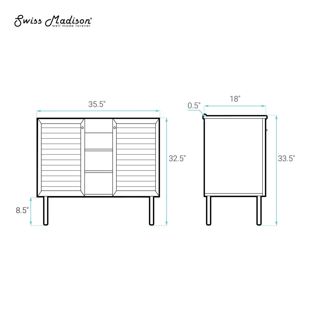 Swiss Madison SM-BV6202-C Bron 36″ Single – Brown Oak