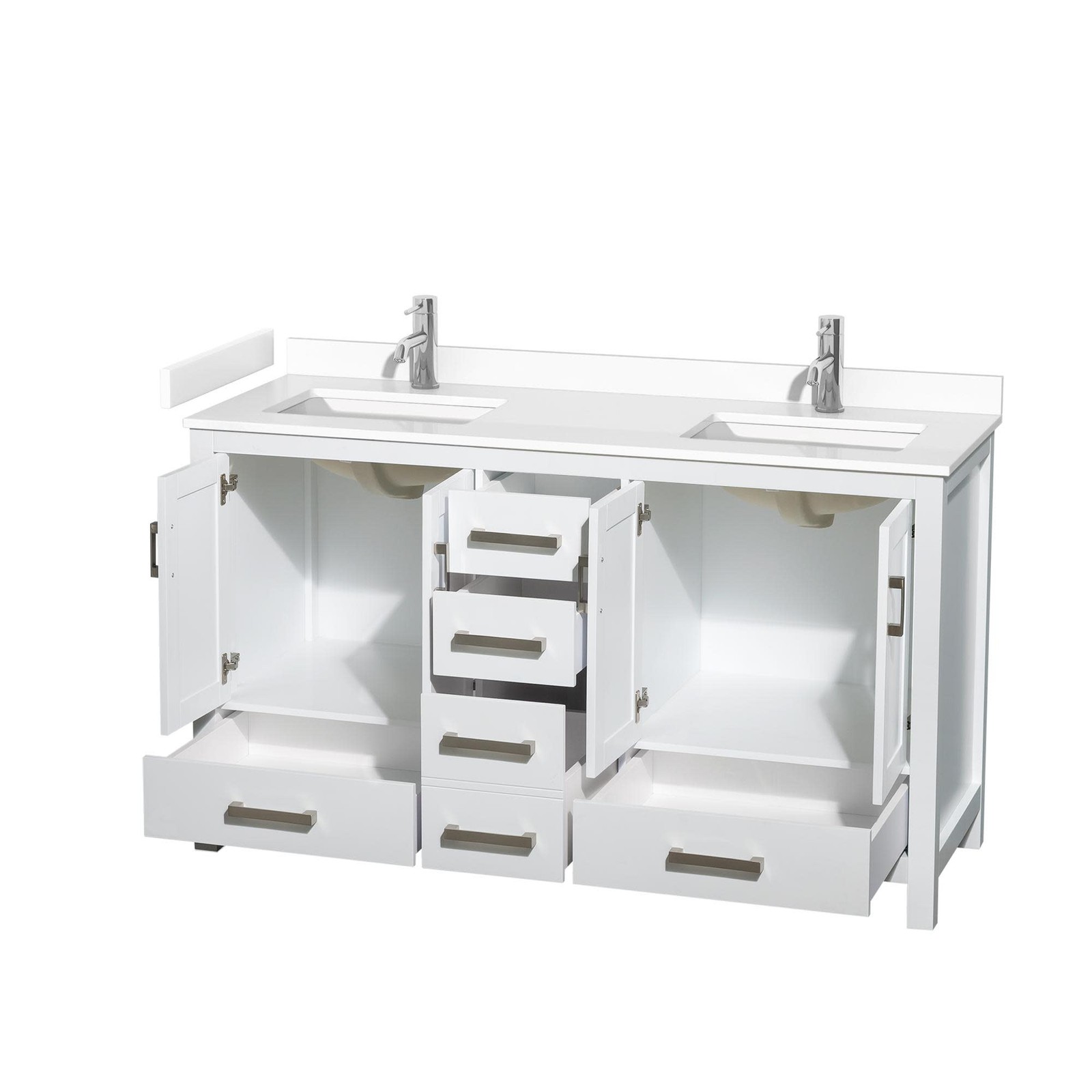 Wyndham Collection WCS141460D-VCA-MXX Sheffield 60″ – White / Carrara Cultured