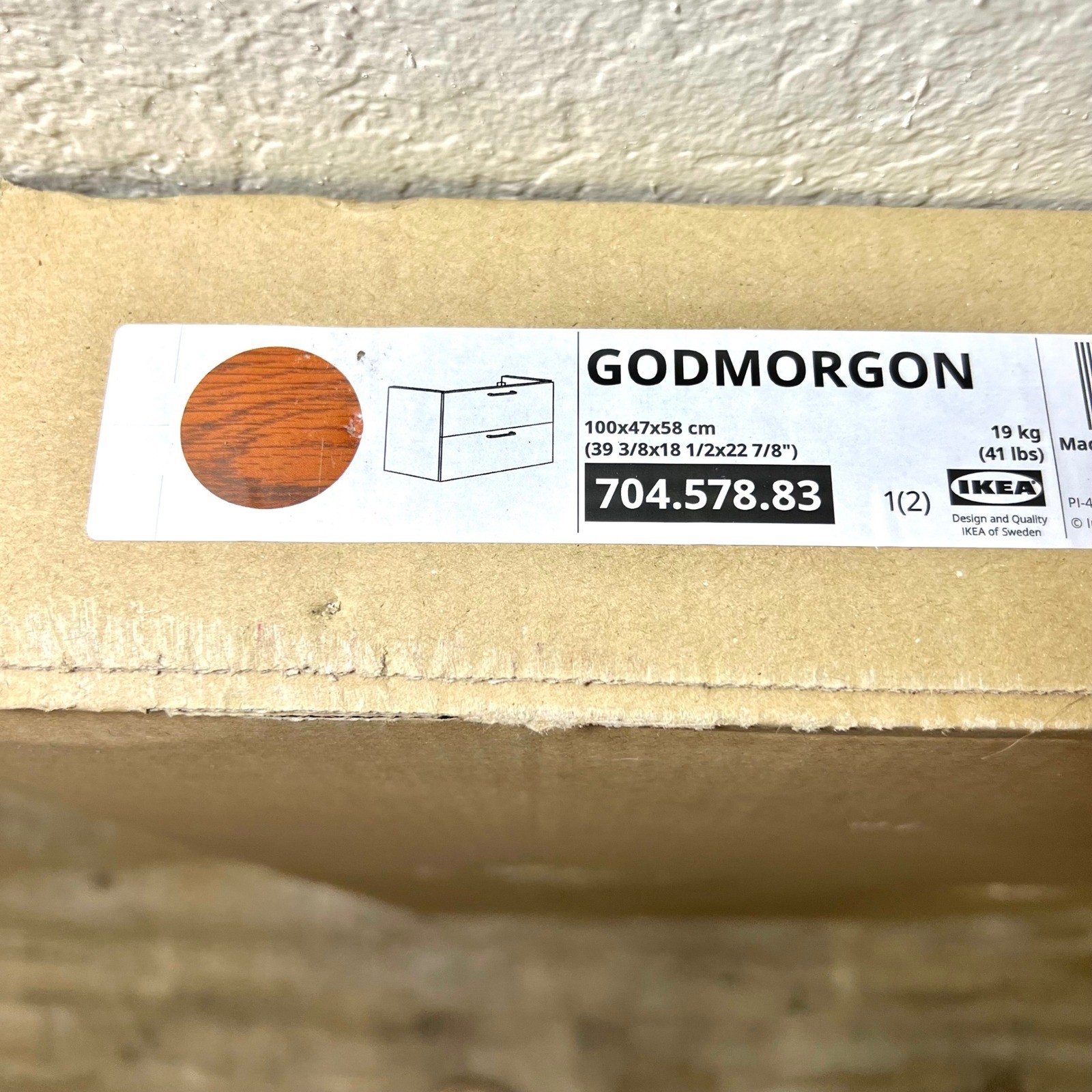 IKEA Brown GODMORGON Bathroom Vanity Cabinet 39 3/8 wide Box 1 and 2 Modern