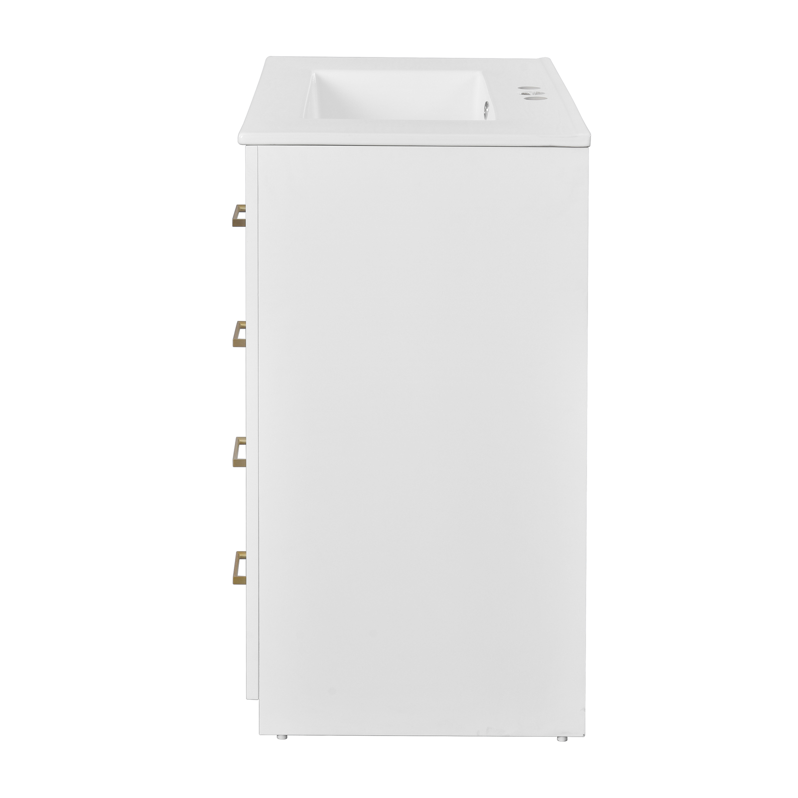 30” Freestanding Bathroom Vanity with Ceramic Sink 2 Doors and 3 Drawers White