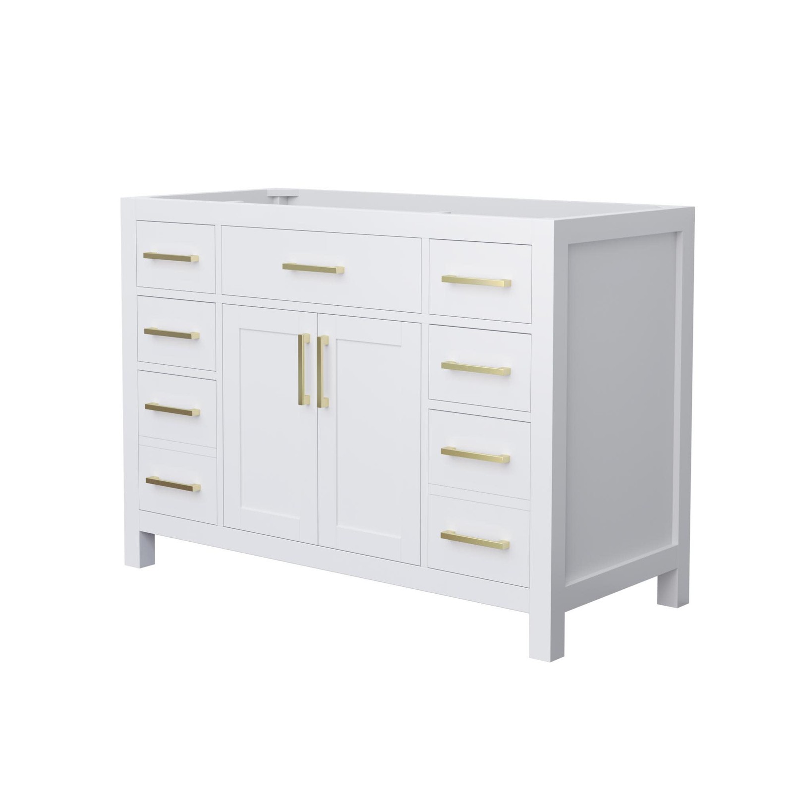 Wyndham Collection WCG242448S-CX-MXX Beckett 48″ Single – White / Brushed Gold
