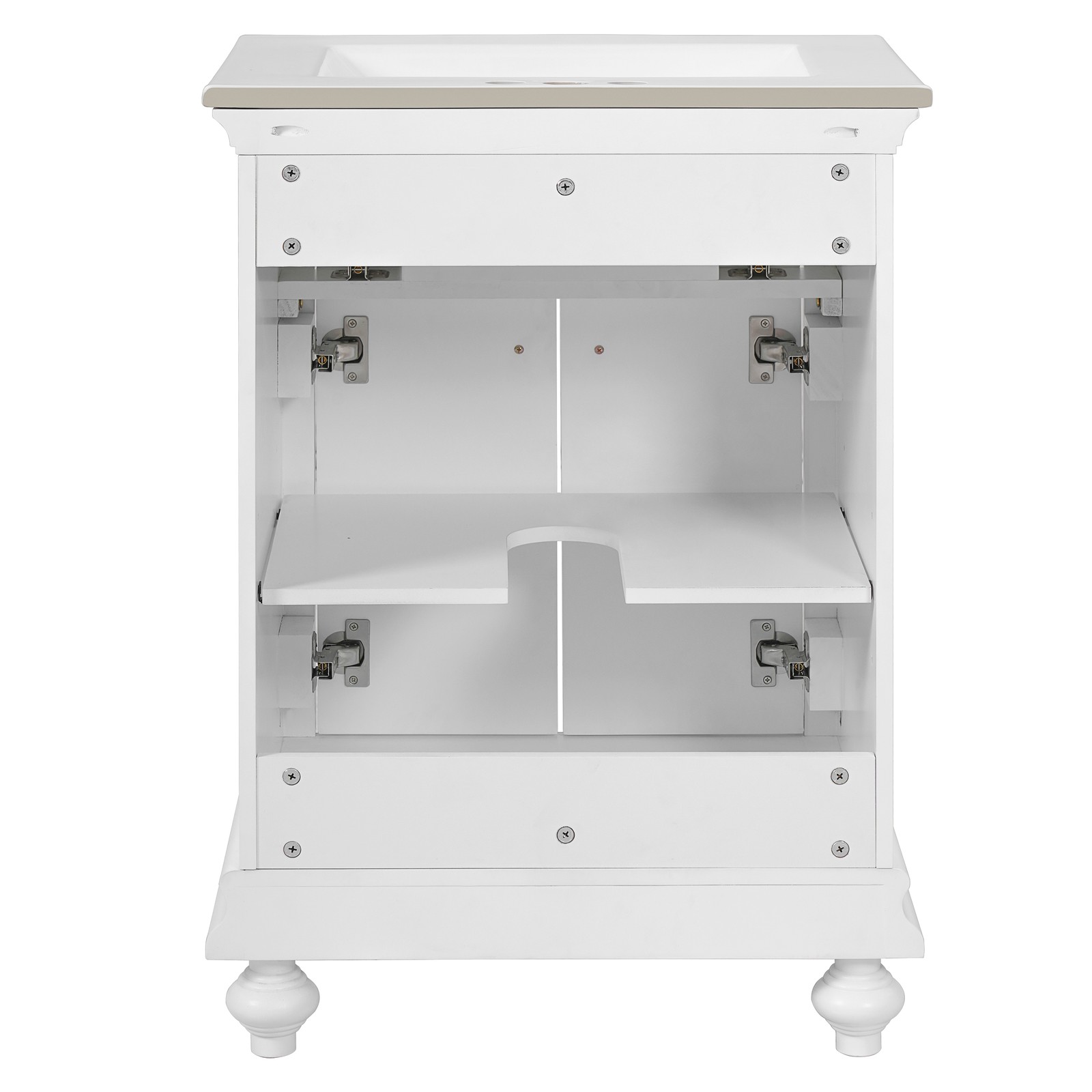 24″ Modern Bathroom Vanity with A Tip-Out Drawer & Soft-Close Hinges White