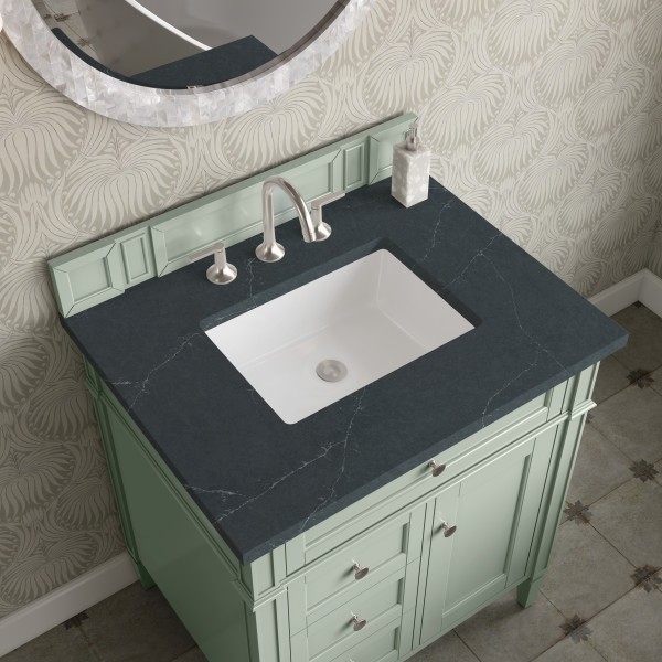 30″ James Martin Brittany 650-V30-SGR-3CSP Vanity Cabinet Charcoal Soapstone Top