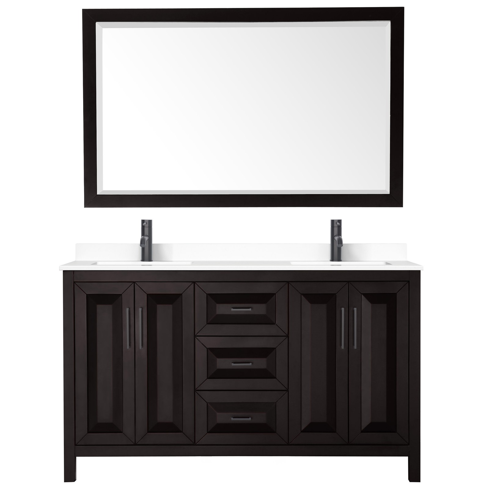 Wyndham Collection WCV252560D-VCA-M58 Daria 60″ – Dark Gray / White Cultured