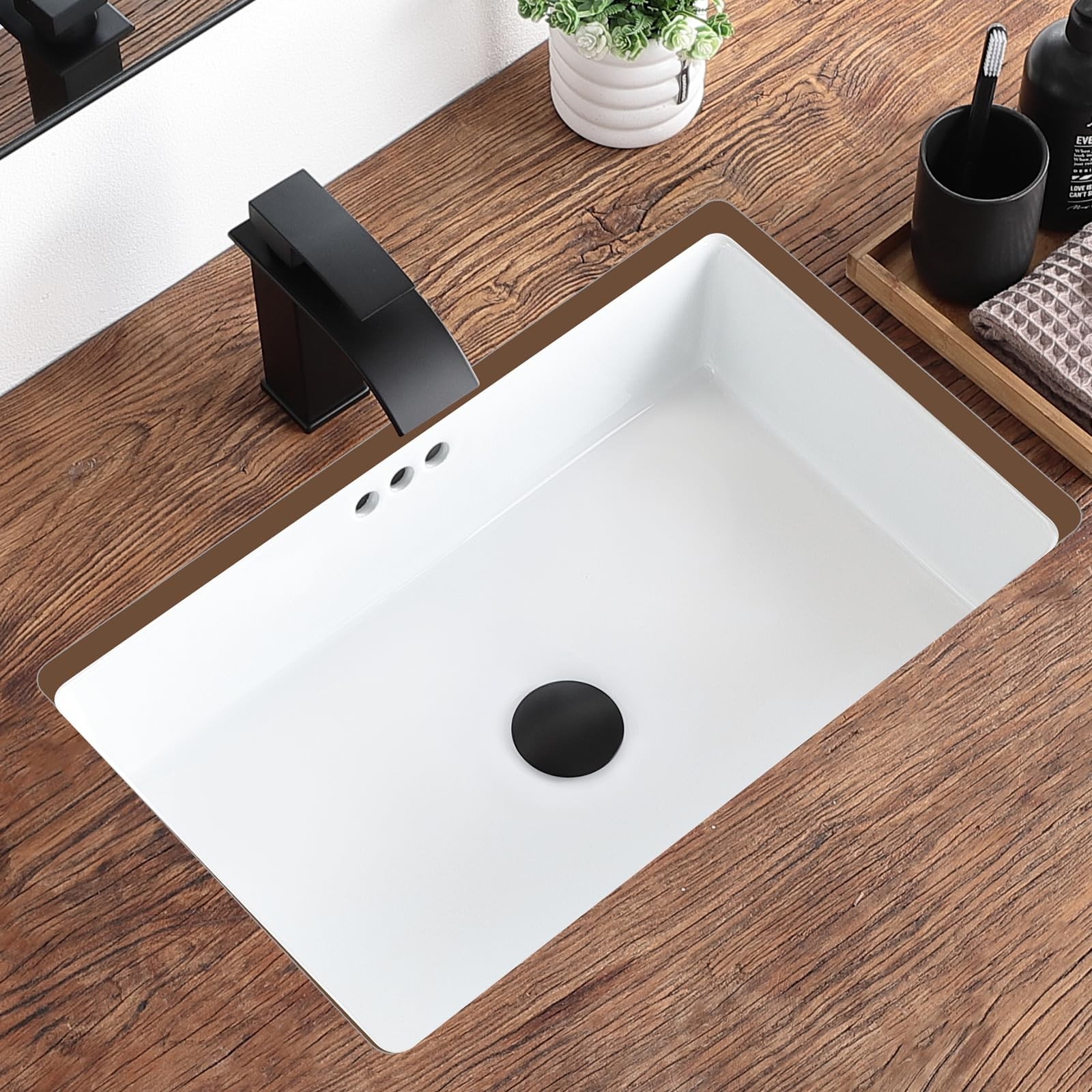22 Inch Undermount Bathroom Sink Rectangular Undermount Sink White Ceramic Un…