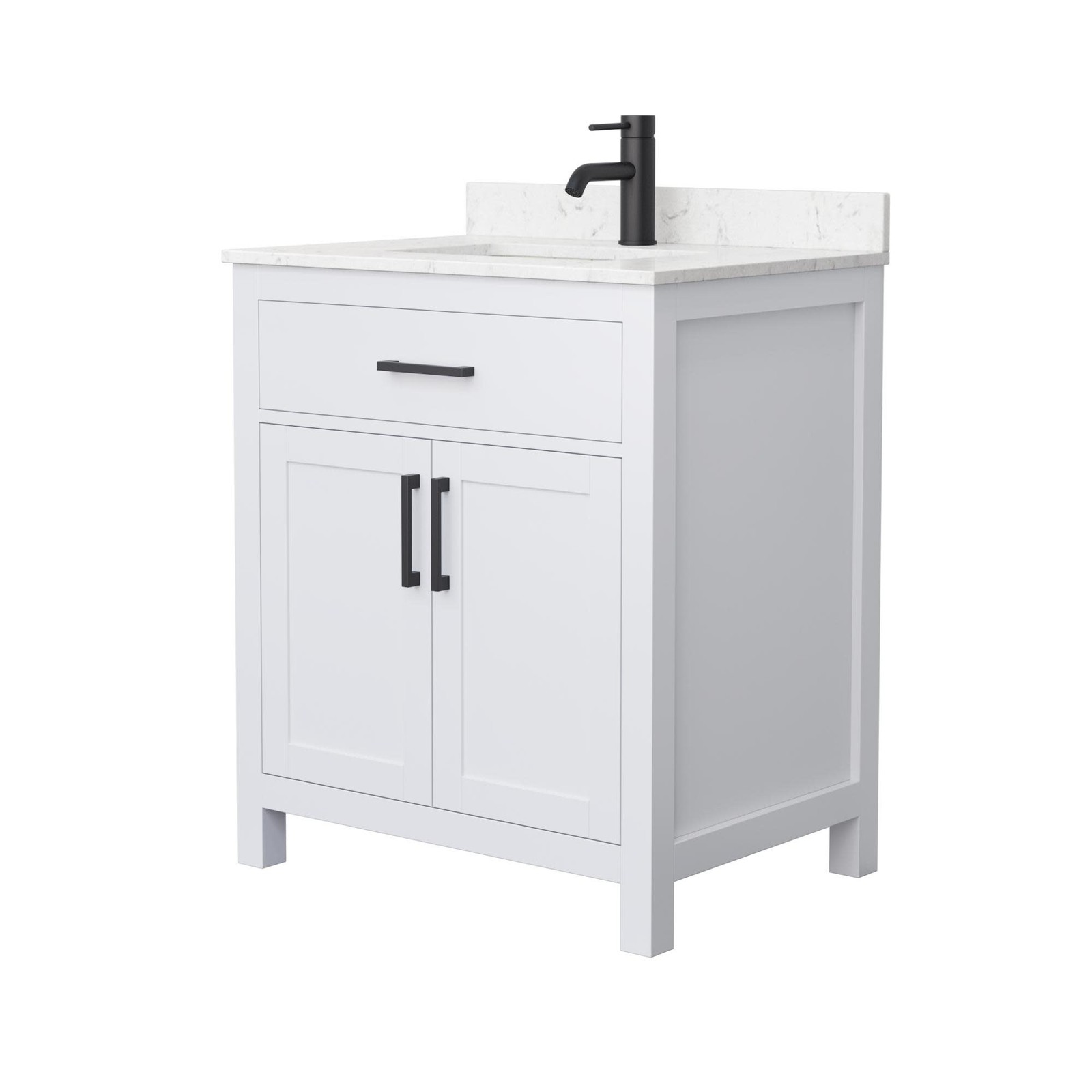 Wyndham Collection WCG242430S-UNSMXX Beckett 30″ – Dark Gray / White Cultured