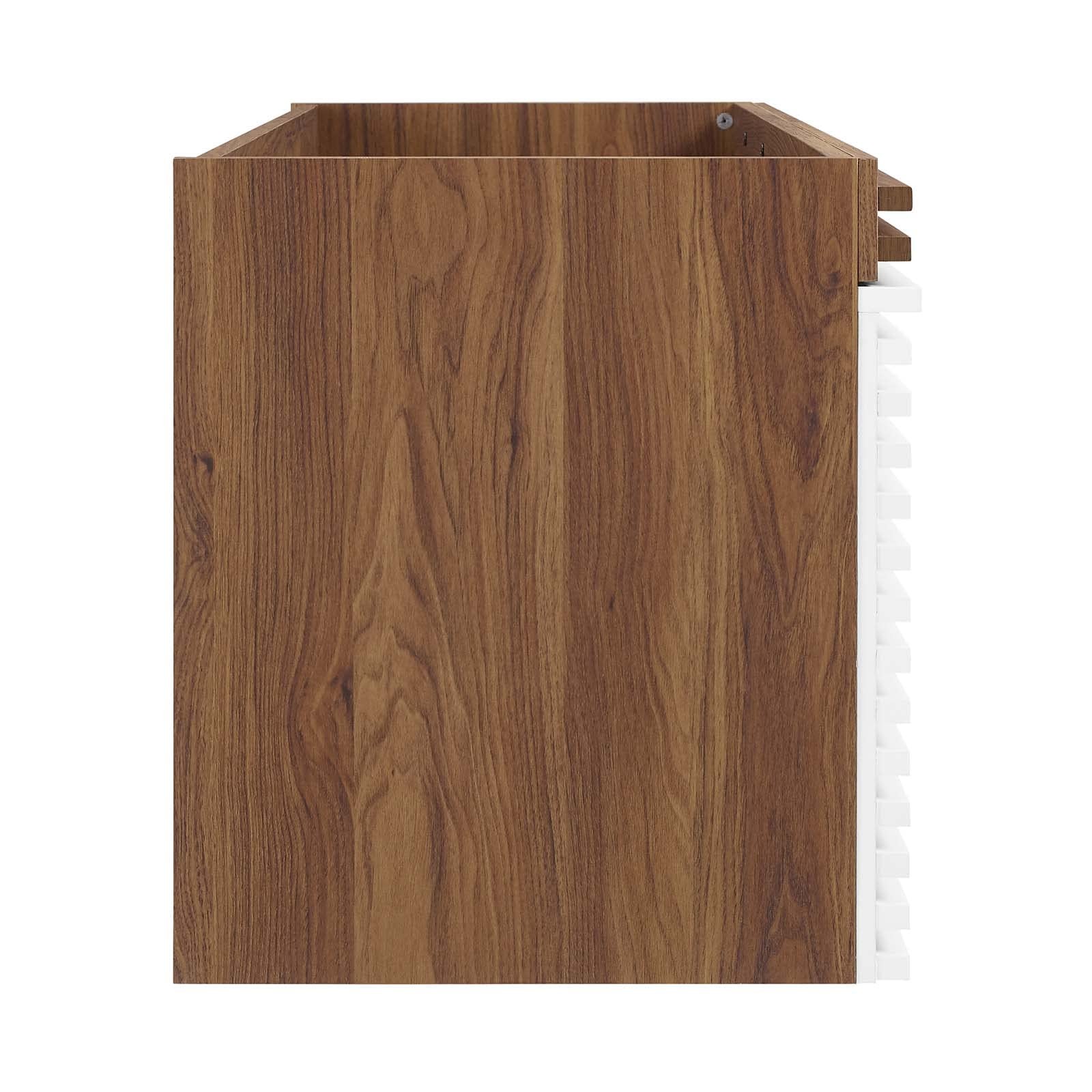 Modway Render 48″ MDF and Particleboard Bathroom Vanity Cabinet – White/Walnut