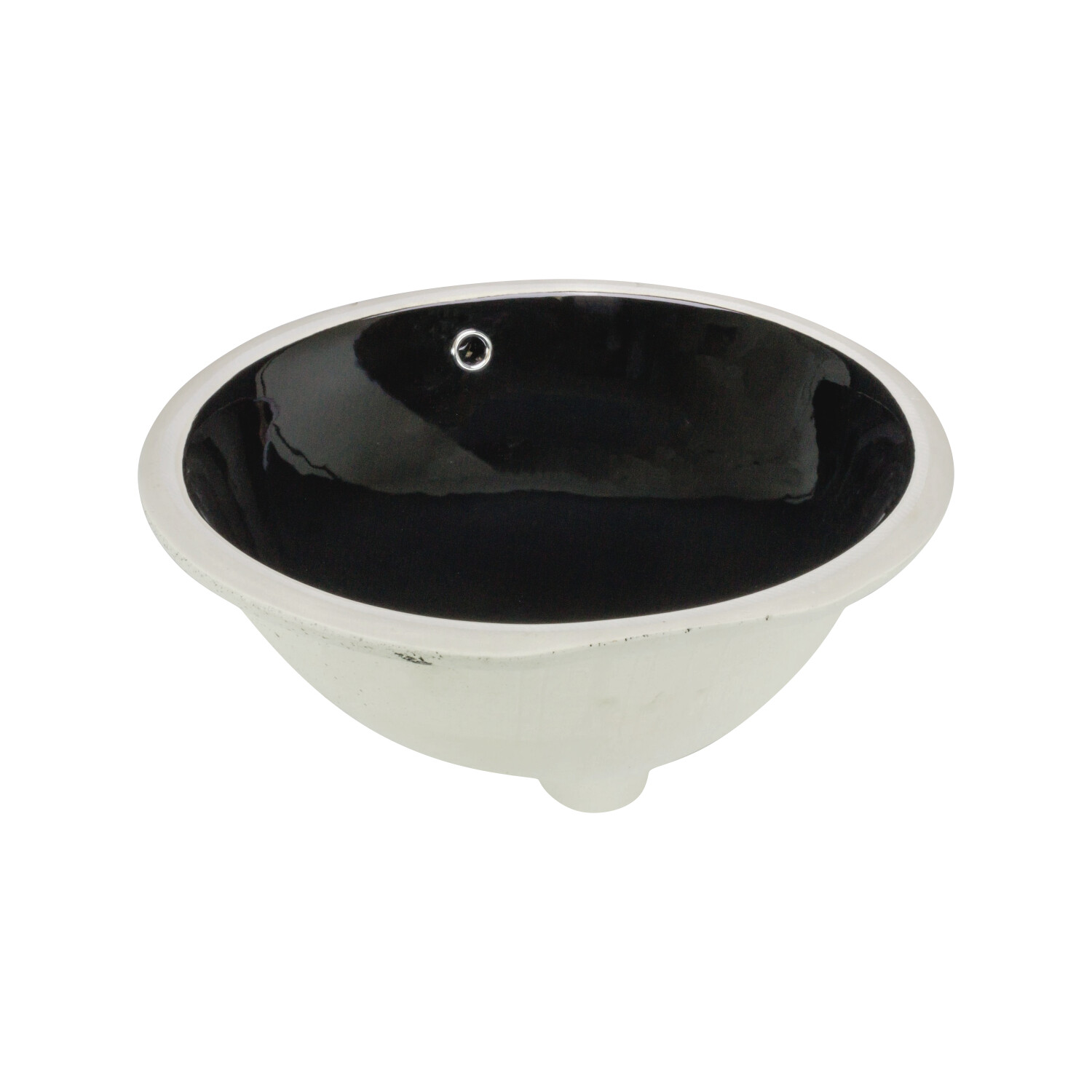Saucer Oval Undermount Bathroom Sink 19-3/8″ X 15-3/4″ X 8-3/8″ Black Porcelain
