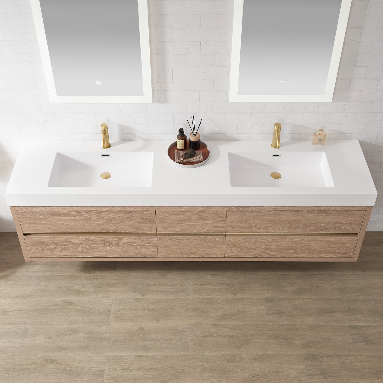 Miseno MV-ALIS84-WHT-NM Palencia 84″ Wall Mounted Double Basin – North American