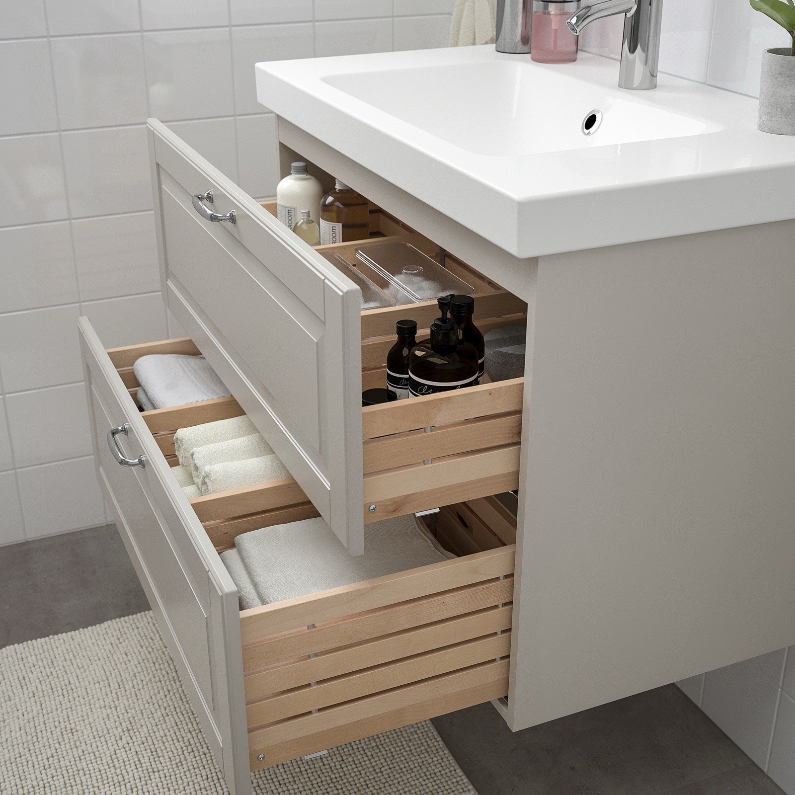 IKEA GODMORGON 503.876.45 Bathroom Sink Vanity with 2 drawers Kasjön light gray