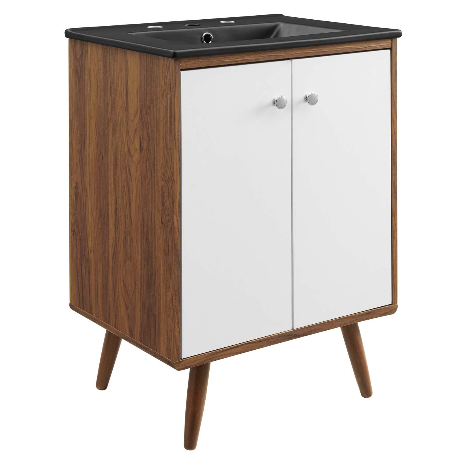 Modway Transmit 24″ Bathroom Vanity In White Black