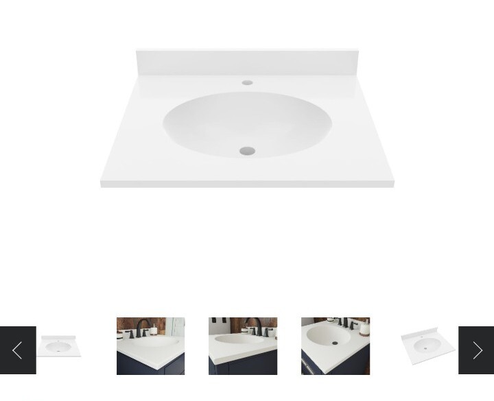 Swanstone Solid Surface Vanity Top 25″ W x 22.5″ D W/ Composite Stain Resistant