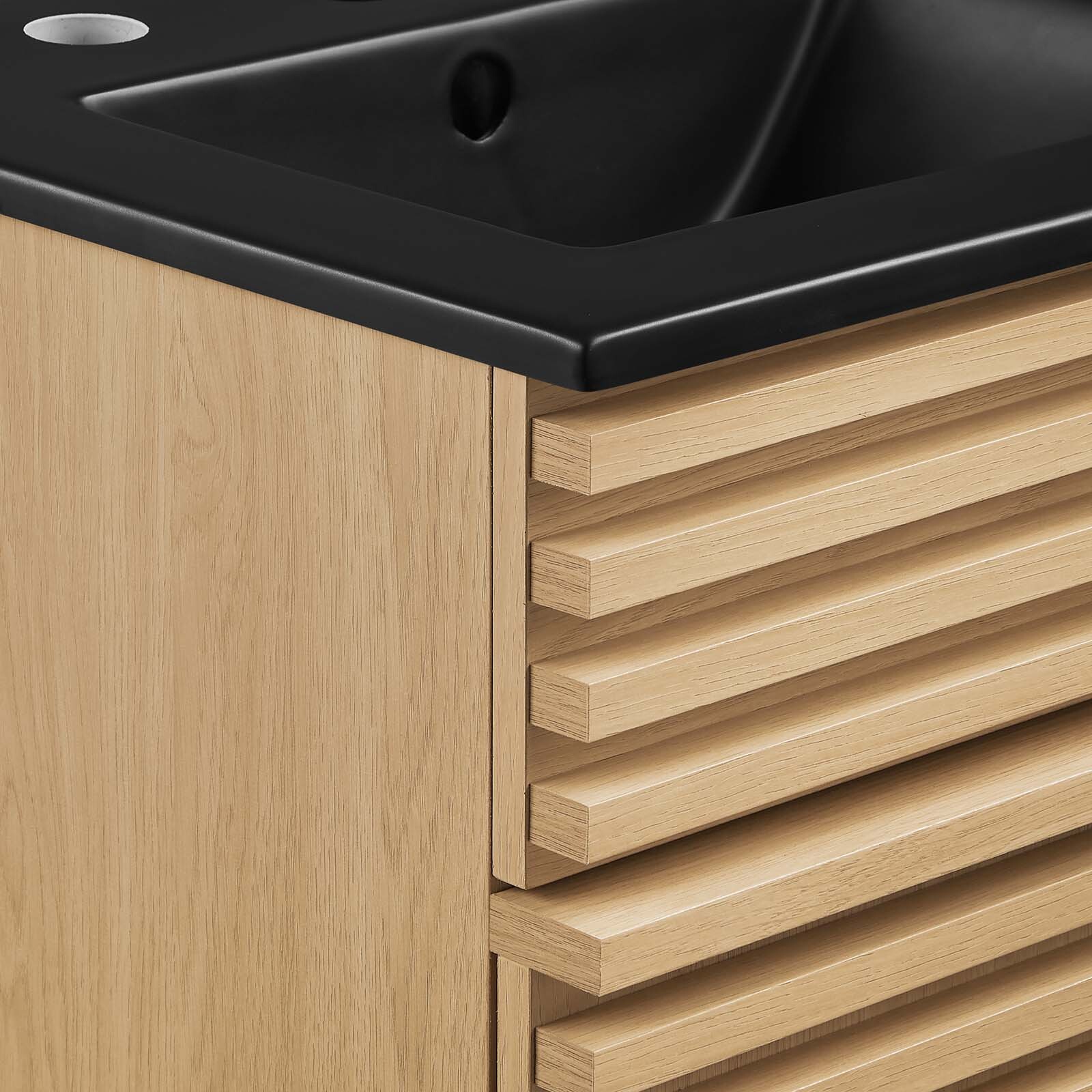 Modway Render 18″ Bathroom Vanity With Sink in Oak Black