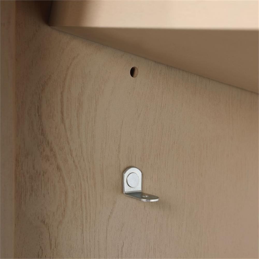 Pemberly Row 60″ Double Bathroom Vanity in Sahara Birch with White Countertop