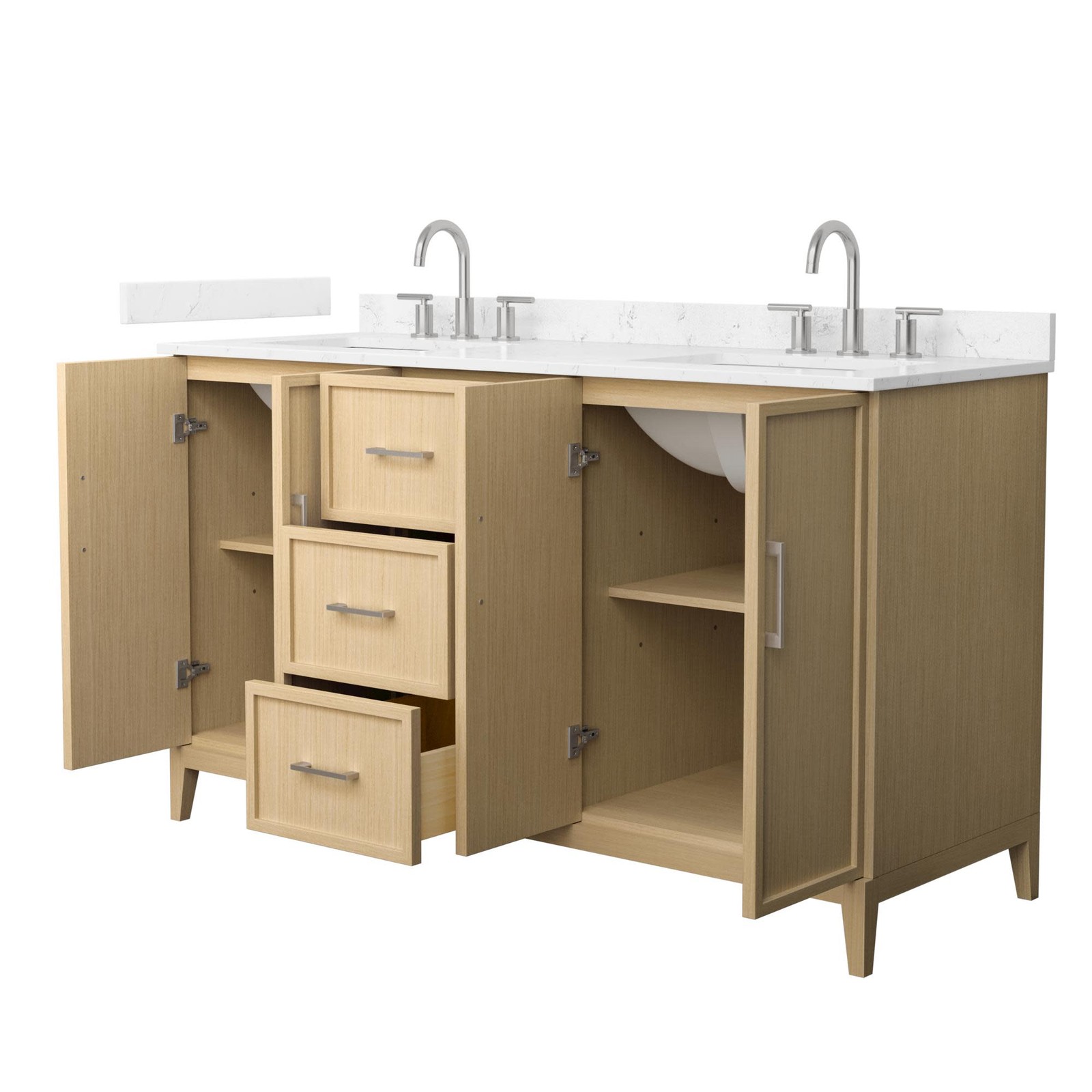Wyndham Collection WCH717160D-VCA3-US3MXX Elan 60″ – White Oak / White Cultured