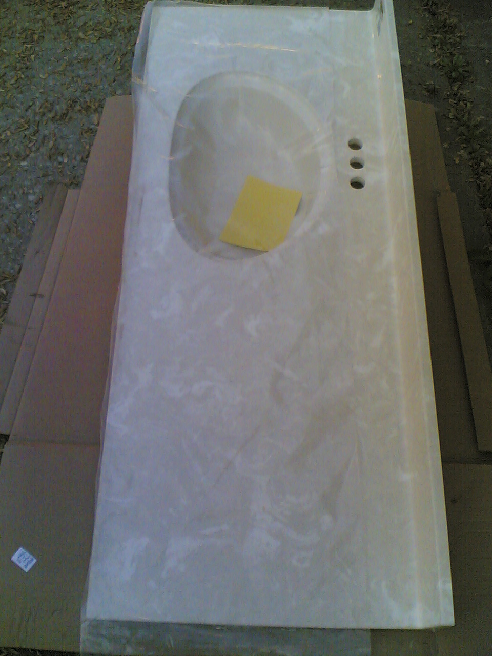 NEW ~ Bathroom Premium White-Beige CULTURED MARBLE Vanity Cabinet Top SINK 54×22