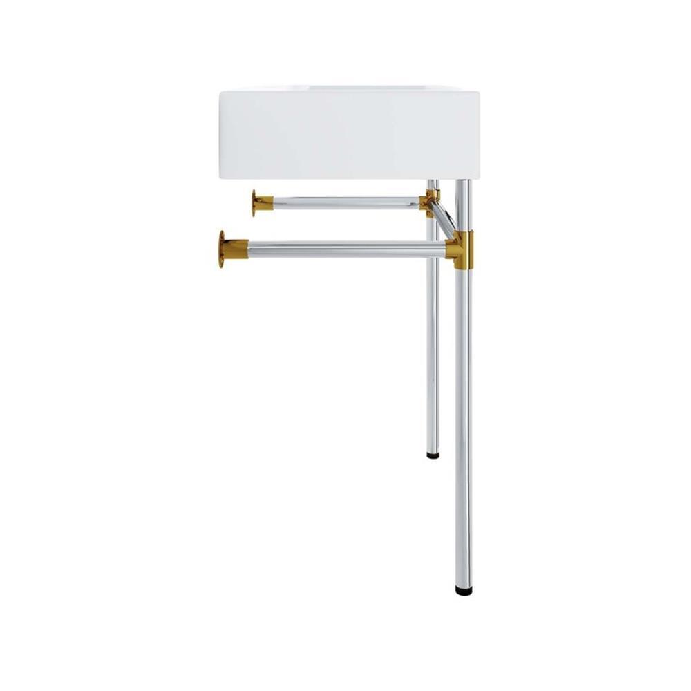 Modway Redeem 24″ Wall-Mount Stainless Steel Bathroom Vanity in Silver/White