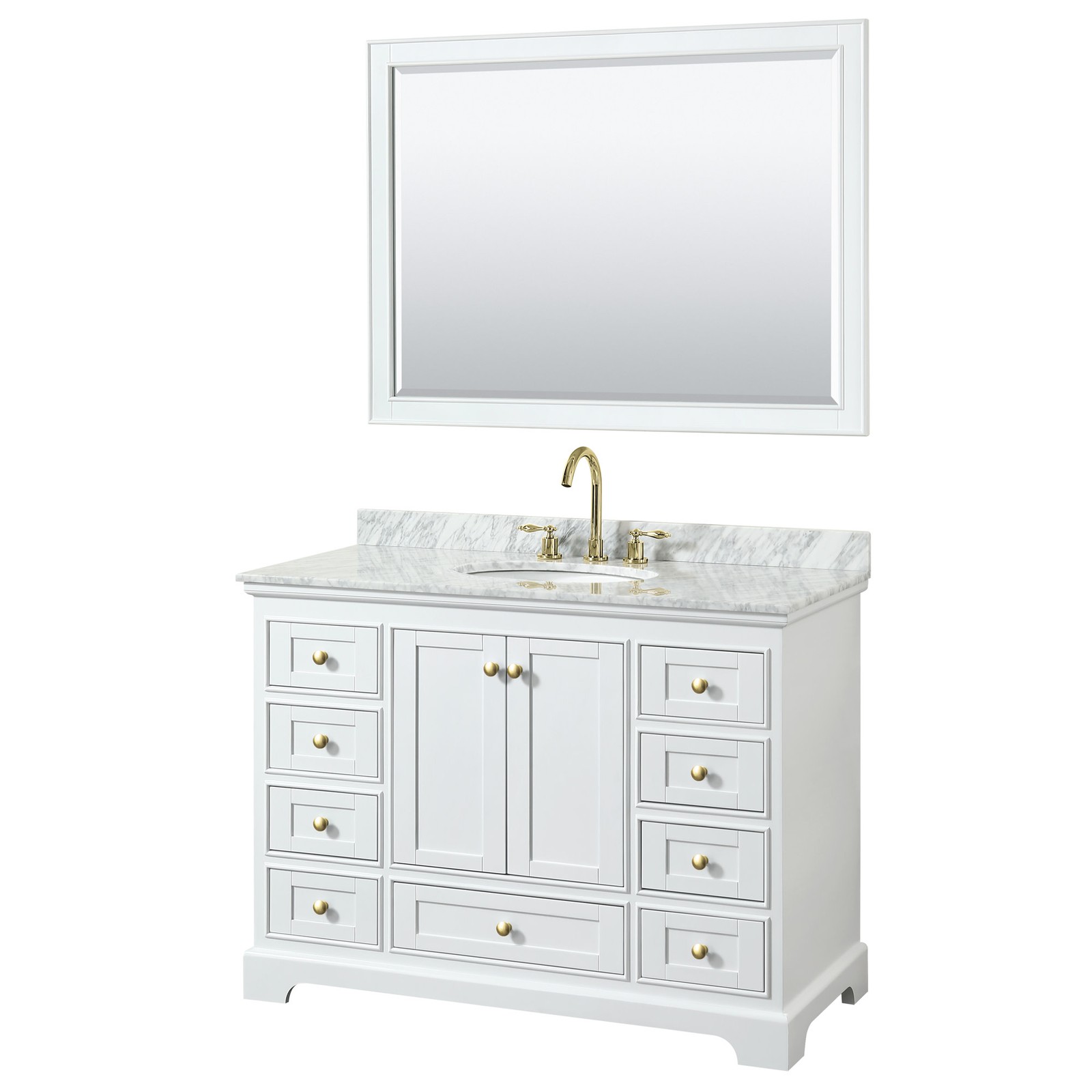 Wyndham Collection WCS202048SCMUNOM46 Deborah 48″ – Dark Gray / White Carrara