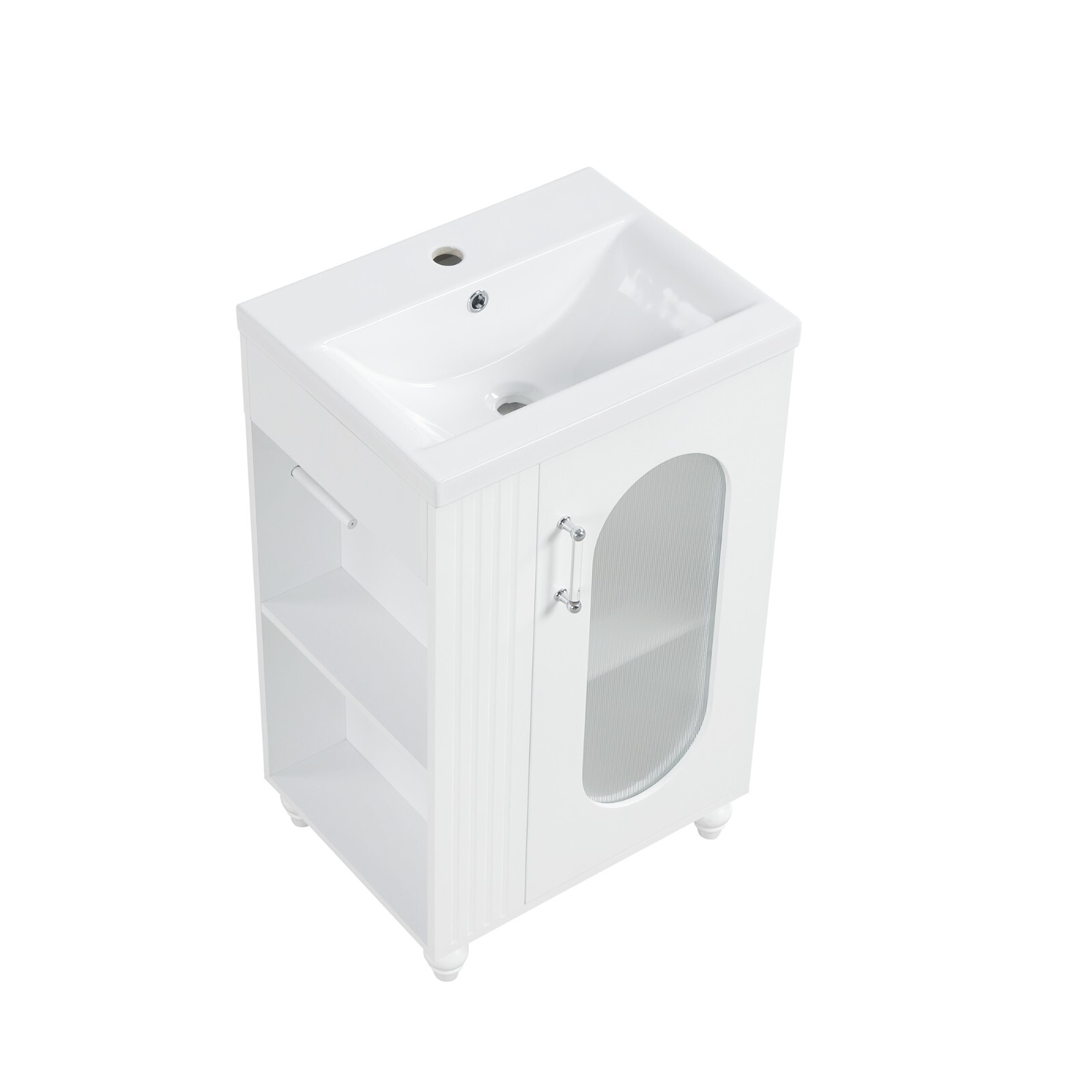 20″ Bathroom Vanity with Ceramic Sink Storage Cabinet Adjustable Shelf Racks