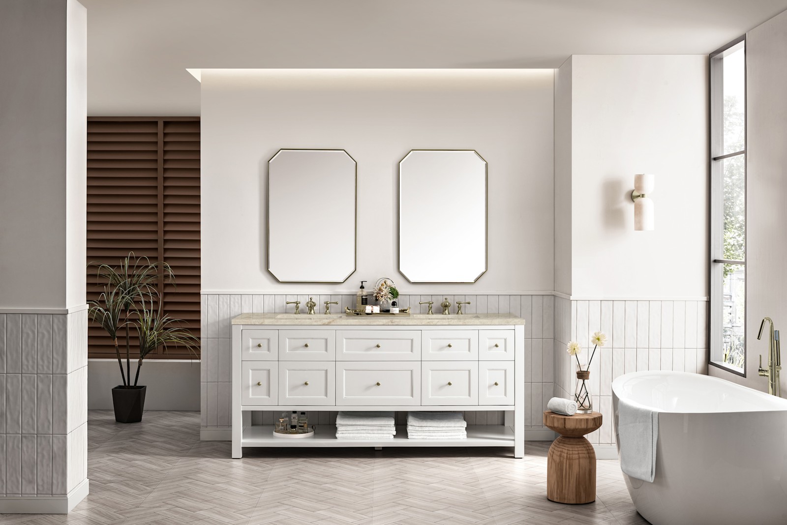 James Martin Vanities 330-V72-FTJR Breckenridge 72″ – Whitewashed Oak